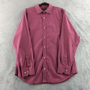 Banana Republic Shirt Mens XL Red Pink Plaid Non Iron Slim Fit‎ Button Up Cotton